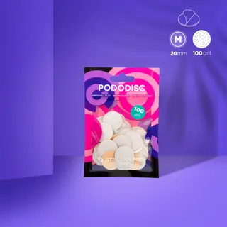 Wymienne pilniki STALEKS  białe do dysku do pedicure PODODISC M EXPERT 100 grit (50 szt)