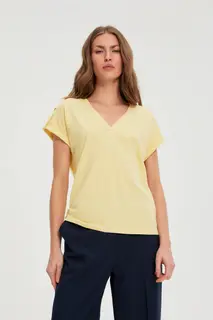 T-shirt z bawełny żółty
