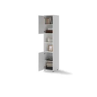 Szafka Bed Concept BC-08 | 45x218X46 cm | Biały | Biały szafka Lenart | do sypialni | praktyczna | nowoczesna