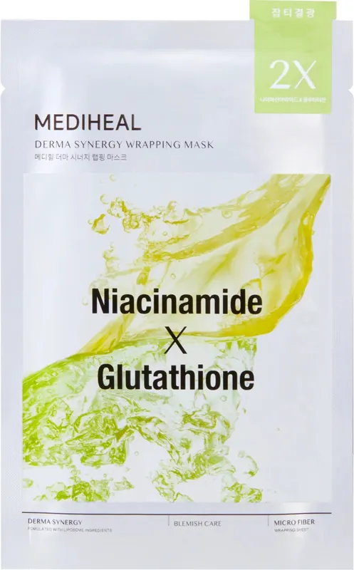 Mediheal Derma Synergy Wrapping Mask Niacinamide x Glutathione Oczyszczająca Maska w Płachcie
