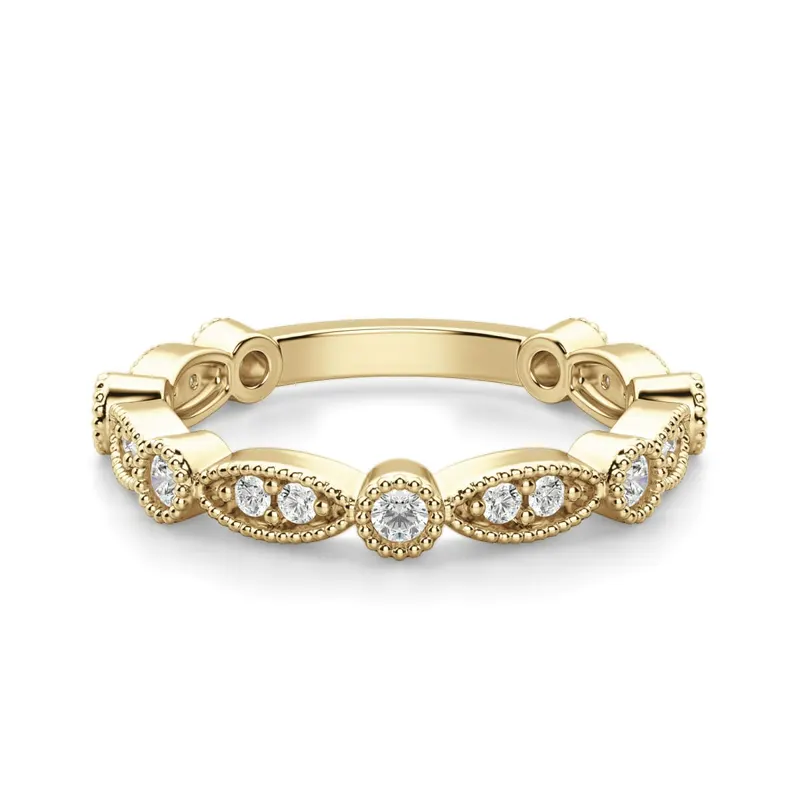 Obrączka Ślubna Infinite Love Laboratoryjny Diament 585 Żółte Złoto (14K)