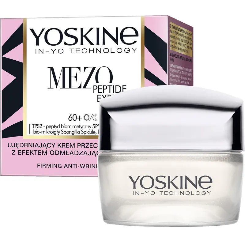 Yoskine Mezo Peptide Expert ujędrniający krem przeciwzmarszczkowy 60+ na dzień i noc z peptydem biomimetycznym 5P™ i bio-mikroigłami 50 ml