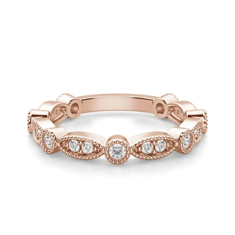 Obrączka Ślubna Infinite Love Laboratoryjny Diament 585 Różowe Złoto (14K)