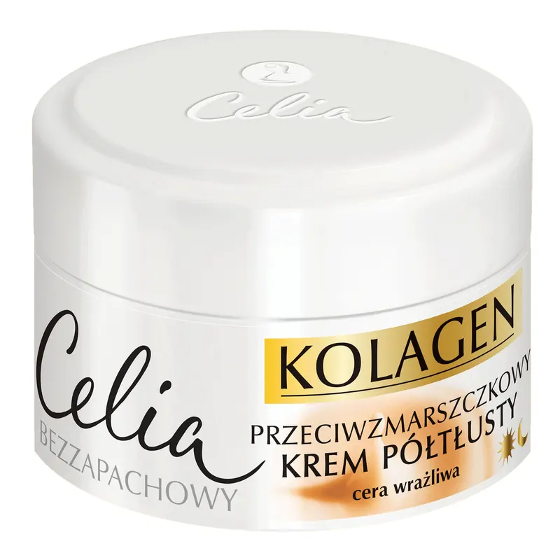 Celia Kolagen regenerujący przeciwzmarszczkowy krem półtłusty z kozim mlekiem na dzień i noc, bezzapachowy 50ml