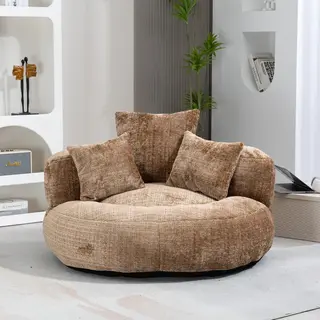 Wygodny i trwały leżak typu lazy sofa, wysoki fotel typu worek sako z trzema poduszkami, dla dorosłych i dzieci, do wnętrz i na zewnątrz, jednoosobo..