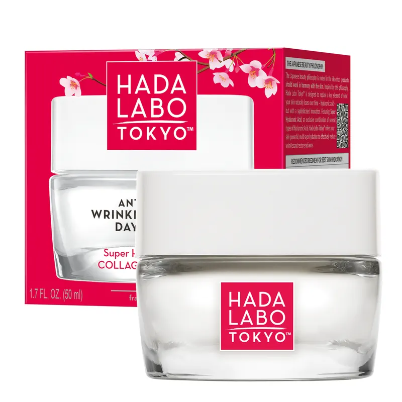 Hada Labo Tokyo Red przeciwzmarszczkowo-nawilżający krem do twarzy na dzień z 4 formami kwasu hialuronowego, kolagenem i retinolem 50 ml