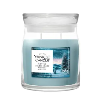 Yankee Candle Signature Świeca w Średnim Słoiku z Dwoma Knotami Winter Night Stars
