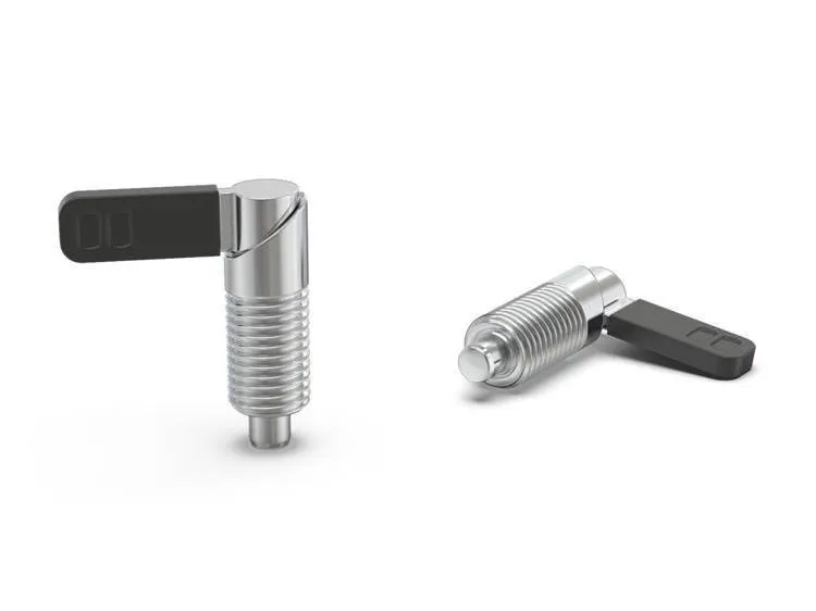 Trzpień ustalający D-42mm d2-M16x1,5mm d1-10mm z dźwignią, INOX