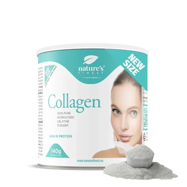 Collagen Powder, 100% Czysty Kolagen Wołowy | Hydrolizowane Peptydy - 140 g