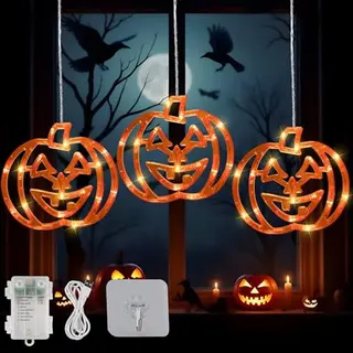 Światła okienne z dyni na Halloween