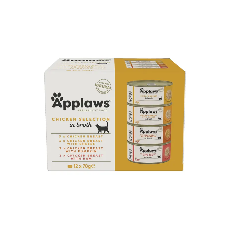 APPLAWS Chicken Selection in Broth Box - mokra karma dla kota - 12x70g