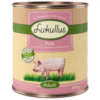 Lukullus Naturkost Adult, bez zbóż, 6 x 800 g - Wieprzowina