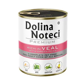 DOLINA NOTECI Premium bogata w cielęcinę z zielonym groszkiem - mokra karma dla psa - 800g