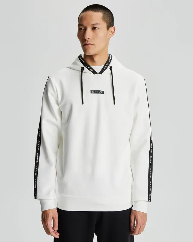 Gant Bawełniana Bluza Męska Z Kapturem Regular Fit Kremowa