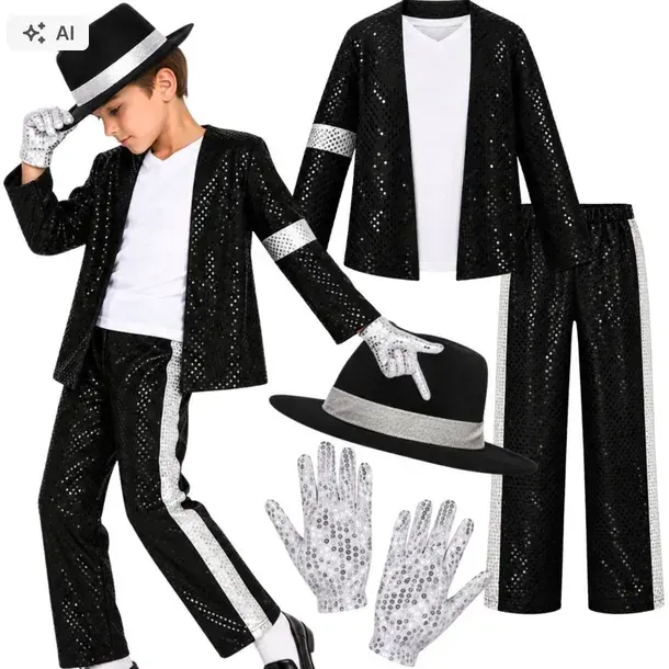 STRÓJ MICHAEL KRÓL POPU DISCO PRZEBRANIE TANCERZ GWIAZDA KARNAWAŁ 152 158