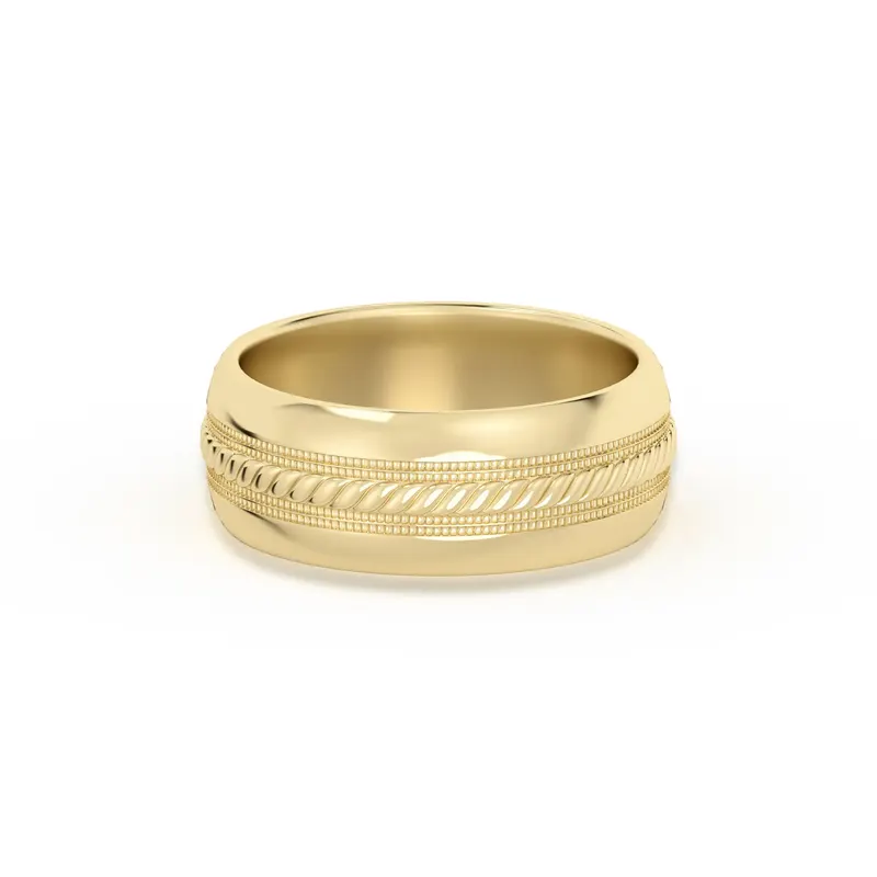 Single Rope Obrączka Ślubna 585 Żółte Złoto (14K) 7 MM