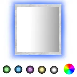 Lustro łazienkowe LED, szarość betonu, 40x8,5x37 cm, płyta