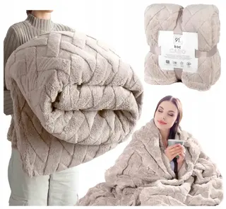 GRUBY KOC MIKROFIBRA WIELOKOLOROWY 200x220 CM JODEŁKA 3D PLED EUROFIRANY