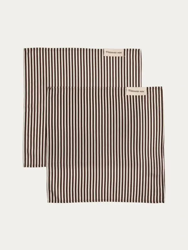 Serwetki PATISSERIE MINI w beżowo-brązowe paski, zestaw 2 szt. 2*40x40cm