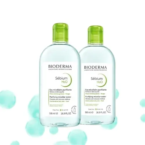 Bioderma Sebium H2O 2 Płyny Micelarne Do Skóry Tłustej I Mieszanej 2x500ml