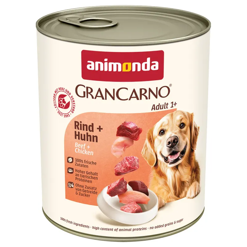 animonda GranCarno Original Adult, 6 x 800 g - Wołowina z kurczakiem