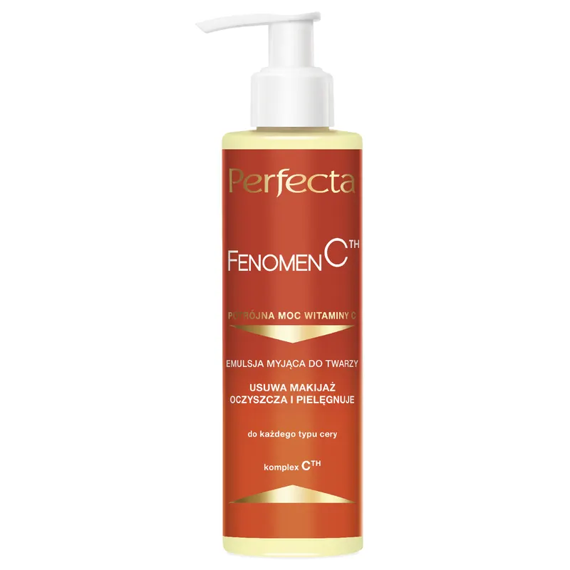 Perfecta Fenomen CTH emulsja myjąca do oczyszczania twarzy z 3 formami witaminy C, olejem z pestek winogron i D-pantenolem 200 ml