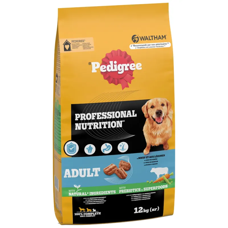 Pedigree Professional Nutrition Adult, z wołowiną i warzywami - 12 kg