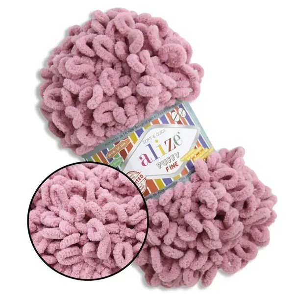 WŁÓCZKA ALIZE PUFFY FINE RÓŻOWA 295