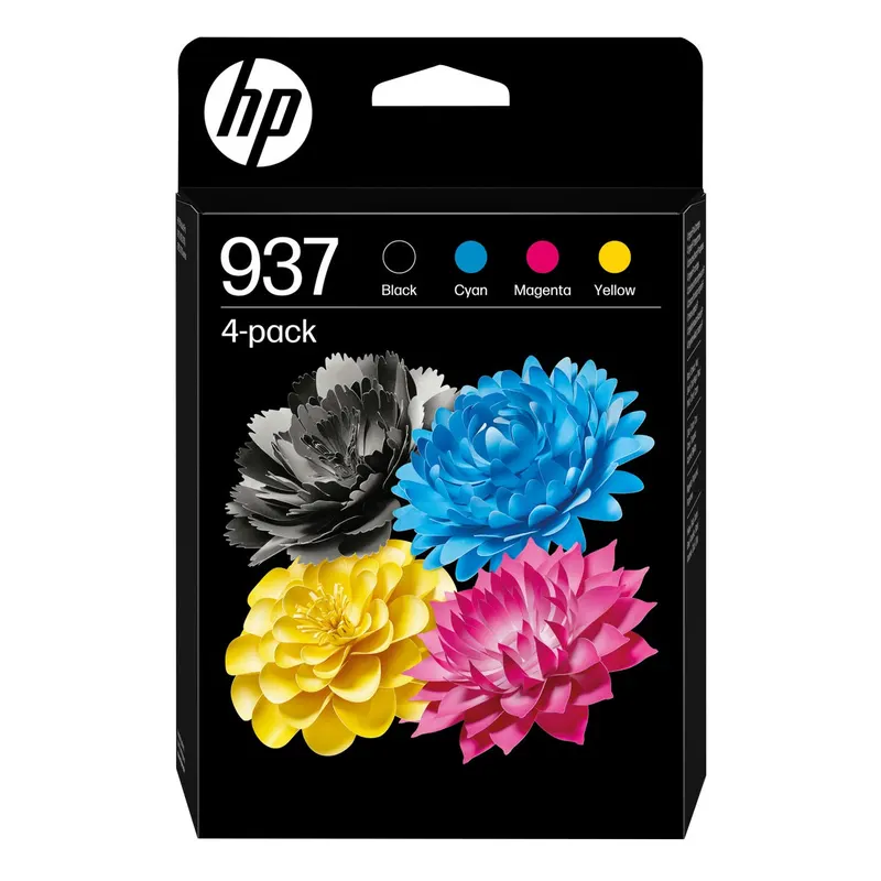 Zestaw 4 wkładów HP z tuszem CMYK 937