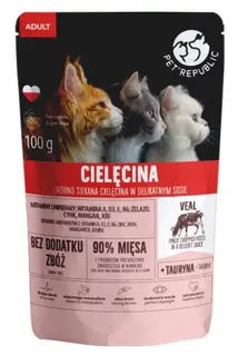 PET REPUBLIC Adult Cielęcina drobno siekana - mokra karma dla kota - 100 g