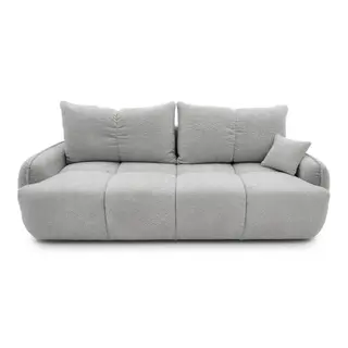 Nowoczesna kanapa, boucle, BRISO, 243x102x93 cm, jasny szary | TYLETEGOTU