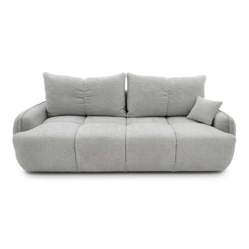 Nowoczesna kanapa, boucle, BRISO, 243x102x93 cm, jasny szary | TYLETEGOTU