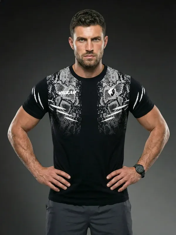 VSZAP MMA BJJ Boxing Fighter Training T-Shirt Cotton Short Sleeve for Mixed Martial Arts Gym Workout Clothing