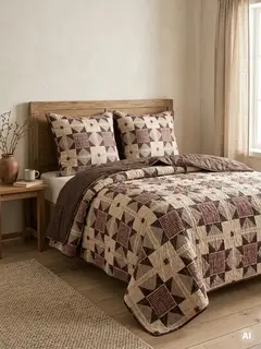 Pościel PATCHWORK bawełniana z pikowaniem 140x200 + 1*70x80 cm