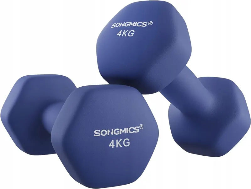 HANTLE 2x4 KG sześciokątne NEOPRENOWE do TRENINGU SIŁOWEGO i FITNESS