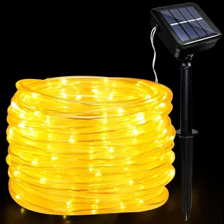 Solarny łańcuch świetlny LED 12 m 100 diod ciepła biel IP65