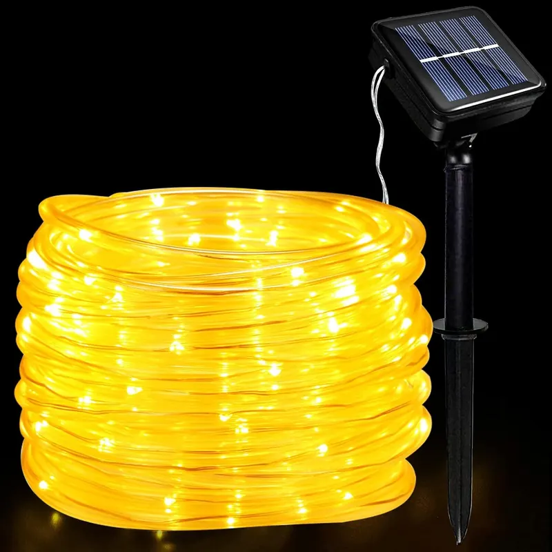 Solarny łańcuch świetlny LED 12 m 100 diod ciepła biel IP65