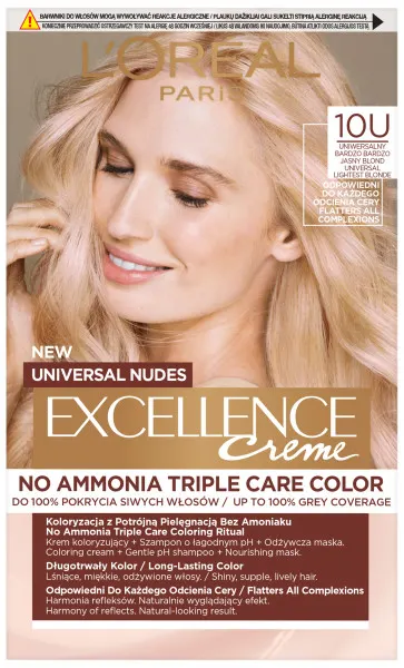 Loreal Excellence Creme Farba do Włosów 10U Uniwersalny Bardzo Bardzo Jasny Blond