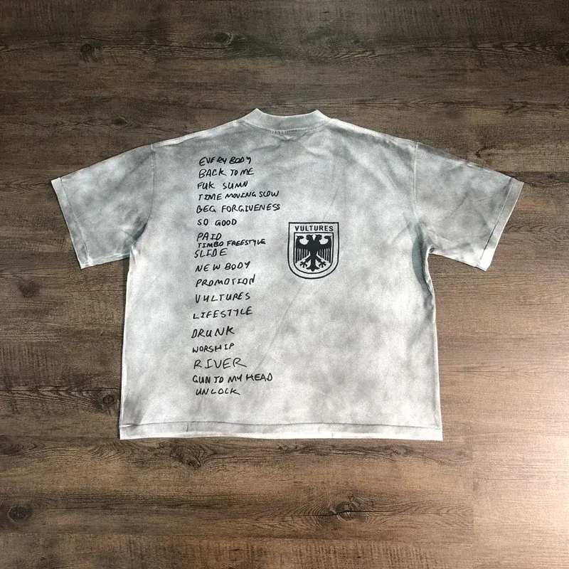 SAINT OF MICHAEL KANYE WEST Best Quality Vintage Printin 100%Cotton Tee Streetwear Casual Loose Oversize Tops Summer T Shirt Men