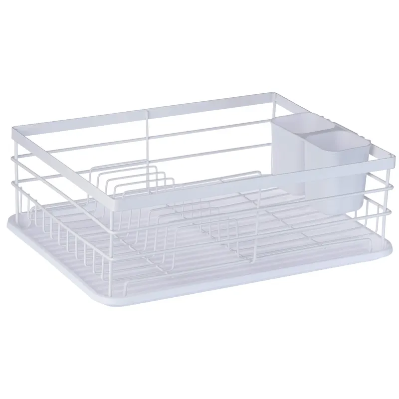 Suszarka do naczyń z ociekaczem 43 cm, biała