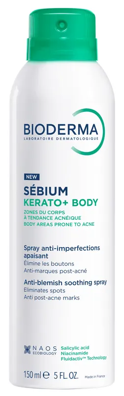 Bioderma Sebium Kerato+ Body Kojący Spray do Ciała na Niedoskonałości 150ml