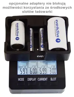 everActive Ładowarka procesorowa NC-3000 do akumulatorków AA/AAA/C/D