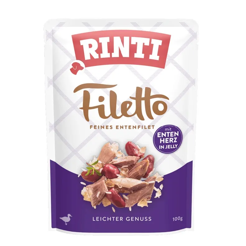 RINTI Filetto Filet z kaczki i kacze serca - mokra karma dla psa - 100g