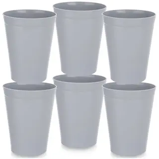 Kubki plastikowe szare SANDY 300 ml 6 szt.
