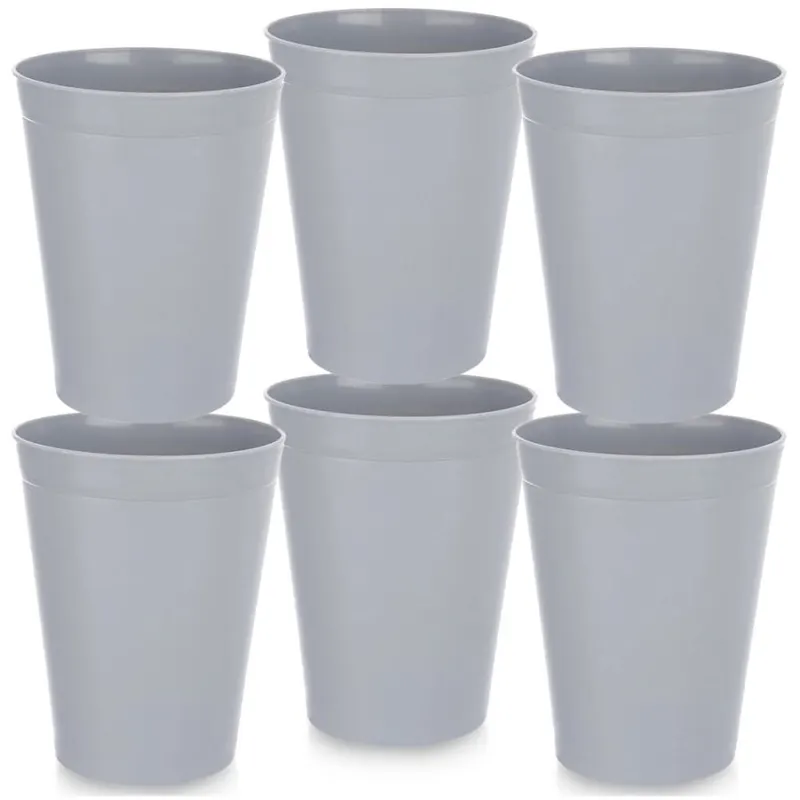 Kubki plastikowe szare SANDY 300 ml 6 szt.