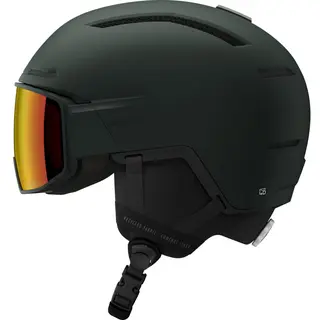 Salomon Driver Pro Sigma, kask narciarski z wizjerem, ciemnozielony