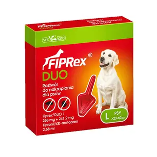 Fiprex Duo Krople przeciw pasożytom dla psa L (268 mg + 241,20 mg) 2,68 ml - 1 szt.