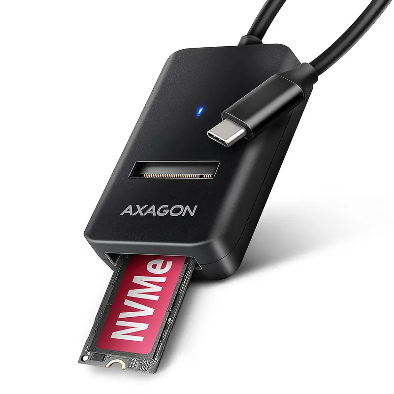 AXAGON ADM2-CM Adapter USB3.2 Gen 2 M.2 NVMe/SATA SSD kabel USB-C 10cm