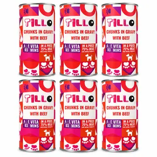 TILLO Kawałki w sosie Wołowina - mokra karma dla psa - 6x1250g