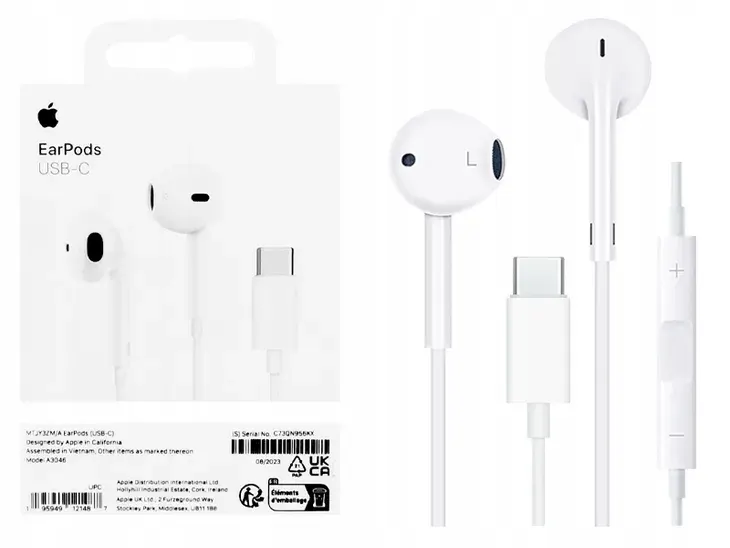 ORYGINALNE SŁUCHAWKI APPLE EARPODS USB-C MTJY3ZM/A MIKROFON iPHONE 15